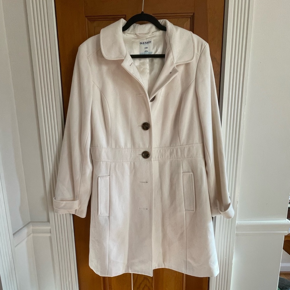 White Old Navy long pea coat
